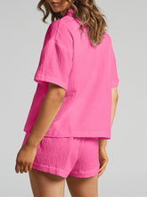 Load image into Gallery viewer, Texture Button Up Shirt and Shorts Set
