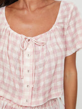 Load image into Gallery viewer, Plaid Short Sleeve Top and Shorts Set
