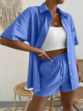 Load image into Gallery viewer, Button Up Short Sleeve Shirt and Shorts Set
