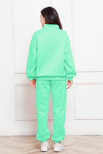 Load image into Gallery viewer, Half Zip Long Sleeve Sweatshirt and Pants Set
