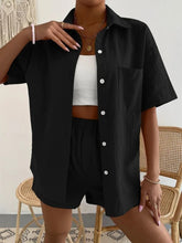 Load image into Gallery viewer, Button Up Short Sleeve Shirt and Shorts Set
