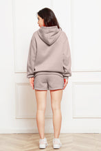 Load image into Gallery viewer, Drop Shoulder Long Sleeve Hoodie and Shorts Set

