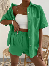 Load image into Gallery viewer, Button Up Short Sleeve Shirt and Shorts Set
