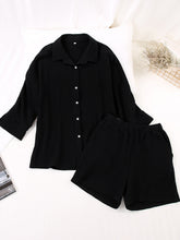 Load image into Gallery viewer, Texture Button Up Shirt and Shorts Set
