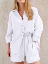 Load image into Gallery viewer, Texture Button Up Shirt and Shorts Set
