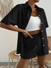 Load image into Gallery viewer, Button Up Short Sleeve Shirt and Shorts Set
