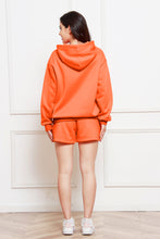 Load image into Gallery viewer, Drop Shoulder Long Sleeve Hoodie and Shorts Set
