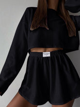Load image into Gallery viewer, Eyelet Round Neck Top and Shorts Set
