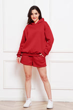 Load image into Gallery viewer, Drop Shoulder Long Sleeve Hoodie and Shorts Set
