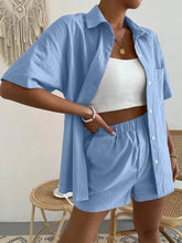 Load image into Gallery viewer, Button Up Short Sleeve Shirt and Shorts Set
