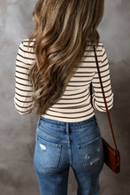 Load image into Gallery viewer, Striped V-Neck Long Sleeve Top
