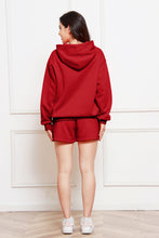 Load image into Gallery viewer, Drop Shoulder Long Sleeve Hoodie and Shorts Set
