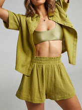 Load image into Gallery viewer, Texture Button Up Shirt and Shorts Set
