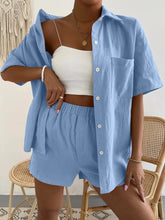 Load image into Gallery viewer, Button Up Short Sleeve Shirt and Shorts Set
