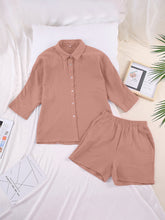 Load image into Gallery viewer, Texture Button Up Shirt and Shorts Set
