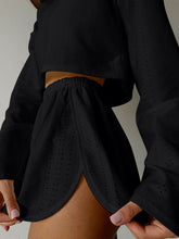 Load image into Gallery viewer, Eyelet Round Neck Top and Shorts Set
