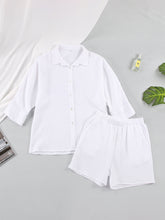 Load image into Gallery viewer, Texture Button Up Shirt and Shorts Set
