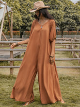 Load image into Gallery viewer, Scoop Neck Half Sleeve Wide Leg Jumpsuit
