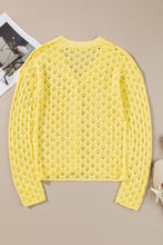 Load image into Gallery viewer, Openwork V-Neck Long Sleeve Cardigan
