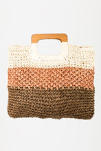 Load image into Gallery viewer, Fame Color Block Double-Use Braided Tote Bag
