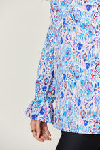 Load image into Gallery viewer, Double Take Full Size Printed Flounce Sleeve Blouse
