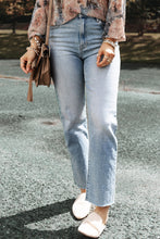 Load image into Gallery viewer, High Waist Straight Jeans with Pockets
