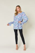 Load image into Gallery viewer, Double Take Full Size Printed Flounce Sleeve Blouse
