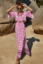Load image into Gallery viewer, Printed Half Sleeve Top and Slit Skirt Set
