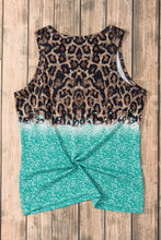 Load image into Gallery viewer, Leopard Geometric Round Neck Tank
