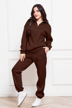 Load image into Gallery viewer, Half Zip Long Sleeve Sweatshirt and Pants Set
