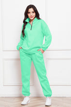 Load image into Gallery viewer, Half Zip Long Sleeve Sweatshirt and Pants Set
