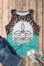 Load image into Gallery viewer, Leopard Geometric Round Neck Tank
