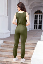 Load image into Gallery viewer, Drawstring Round Neck Sleeveless Jumpsuit
