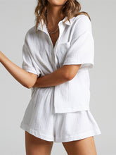Load image into Gallery viewer, Texture Button Up Shirt and Shorts Set
