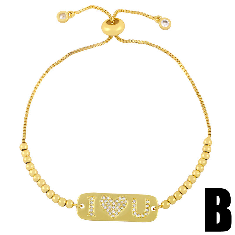 Rhinestone Letter Bracelet