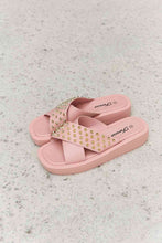 Load image into Gallery viewer, Forever Link Studded Cross Strap Sandals in Blush
