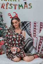 Load image into Gallery viewer, Christmas Asymmetrical Neck Long Sleeve Dress
