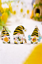 Load image into Gallery viewer, 3-Pack Bee Wood Gnome Ornaments
